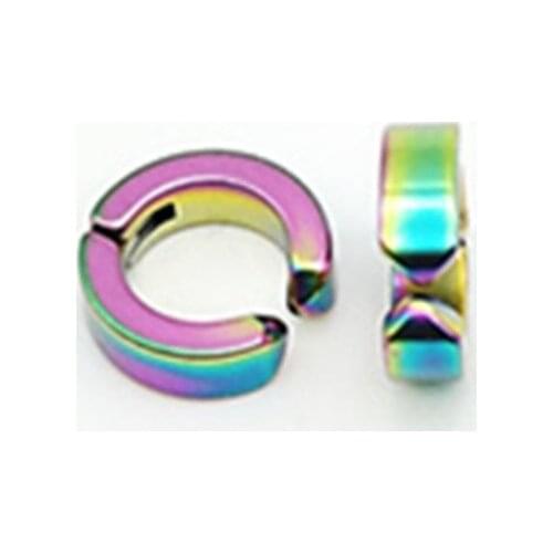 2Pcs The Latest Single Black Tide Male Ear Clip Without Ears Pierced Earrings Titanium Steel Ear Clip Ms Male Stud Earrings