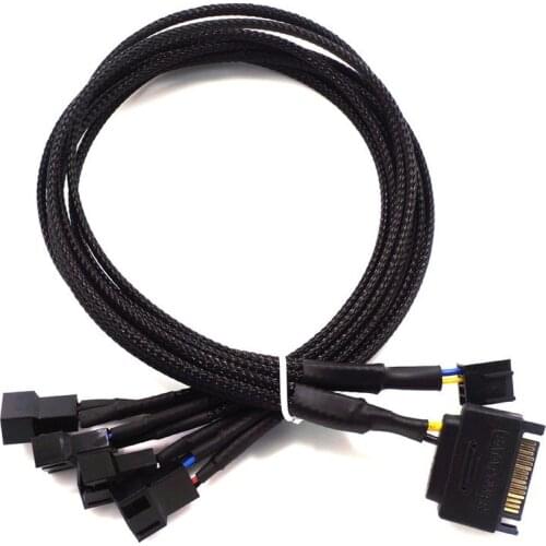 Computer Fan PWM Temperature Control SATA Line One Point Four SATA To 4pin Line One for Four HUB Work Manufacturer