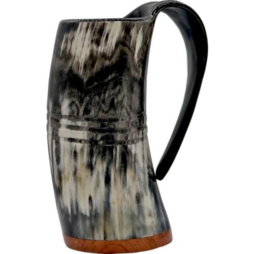 Natural Handmade Viking Mug Drinking Horn Cup Beer Tankard