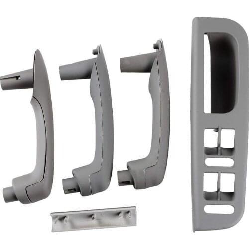 Gray Interior Door Grab Handle Cover Trim Window Switch Bezel Kit for 1999-2004 VW JETTA GOLF MK4