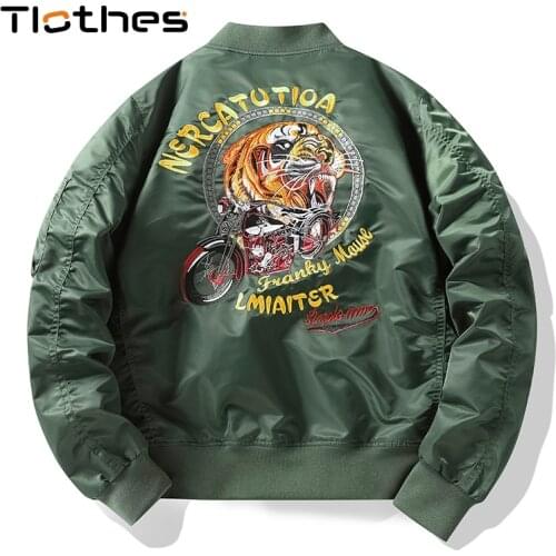 Hip Hop Baseball Jackets Streetwear Military Jacket Mens Brand Slim Outerwear Casual Tiger Embroidery Bomber Jackes and Coats