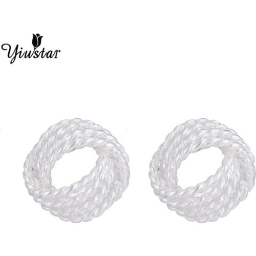 Yiustar Hot Sale Cute Korean Stud Earrings Twist circle Women Earings Fashion Jewelry Lovely Design Women Party Wholesale