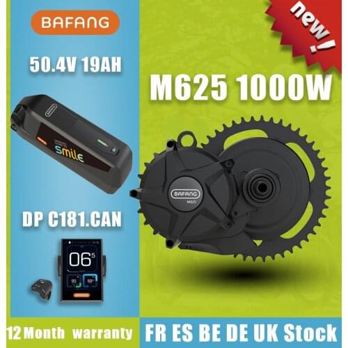 BAFANG Motor M625 50.4V 1000W Mid Drive Motor Electric Bike Ebike Conversion Kit With 19AH Lithium Battery 21700 SUMSUNG Cells