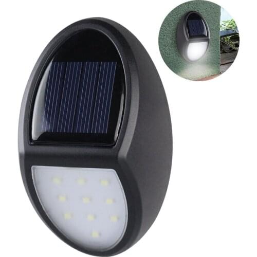 LEDGLE Solar Wall Lamp Light Activated Outdoor Lamps Solar Powered Wall Lights, 2 Lighting Modes, IP65 Waterproof