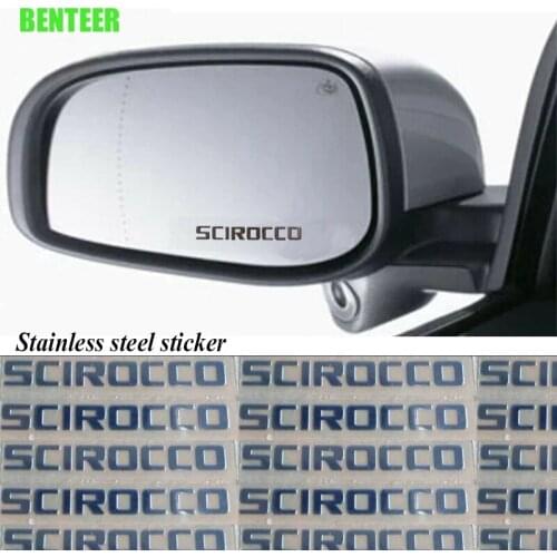 Stainless Steel Car Rearview Mirror Sticker For Vw Volkswagen SCIROCCO