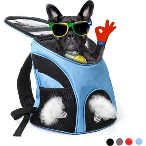 Pet Dog Carrier Cat Outdoor Travel Carrier Packbag Portable Double Shoulder Backpack Bag Mesh Supplies 6 color Removable