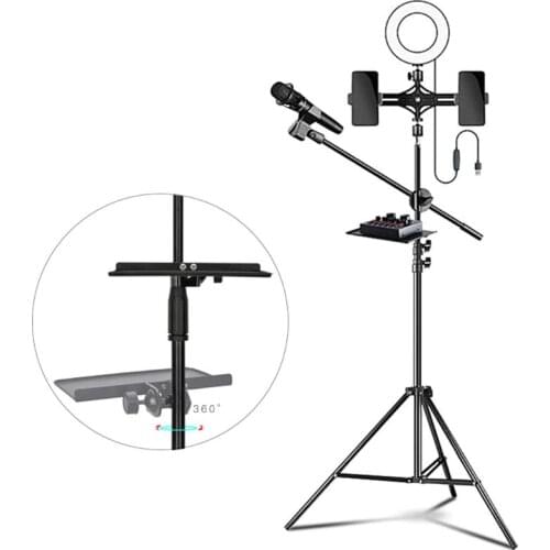 200x130MM Sound Card Tray Live Broadcast Microphone Rack Stand Phone Clip Holder Microphone Stand Microphone Holder Tray