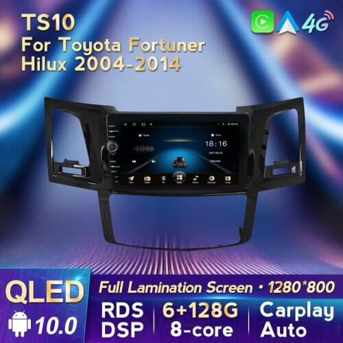 QLED Android 10 RDS Octa Core DSP IPS 6G 128G For Toyota Fortuner 1 AN50 AN60 HILUX Revo Vigo 2008 - 2014 Car Radio Video Player