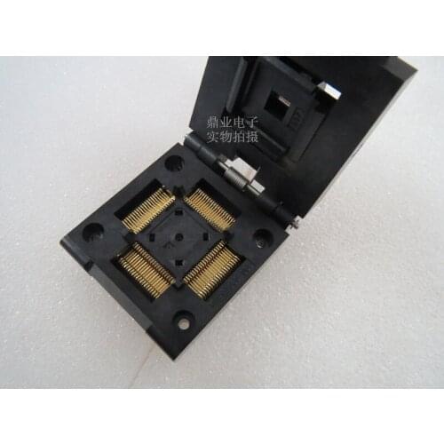 Clamshell QFP80 QFP11T080-005 IC Burning seat Adapter testing seat Test Socket test bench in stock free shipping
