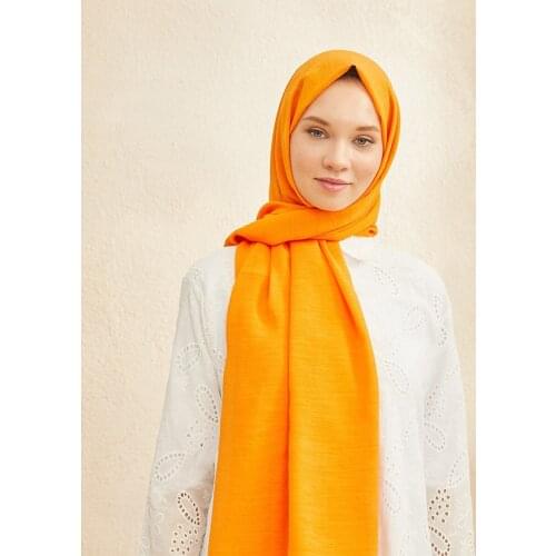 Salland Elena Phosphor Orange Color Shawl Trend Fashion Womens Hijab Scarf Shawl Comfortable Use in All Seasons Wraps Easy to Shape Flexible Anti-Wrinkle Quality Silk Fabric Hijab Clothing Accessory Shawls ELEFT-00001