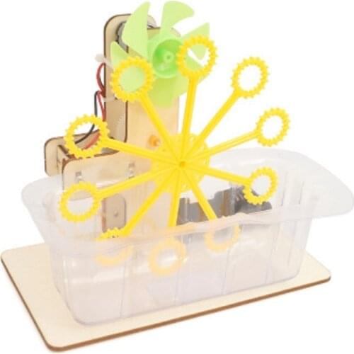 Hand Assembled Educational Model DIY Small Automatic Blowing Bubble Machine for Children