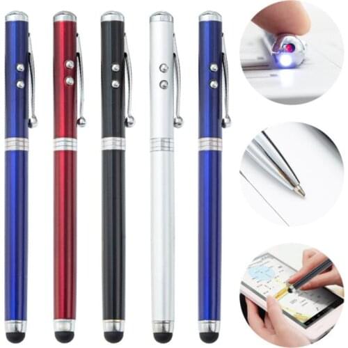 4 in 1 LED Light Ballpoint Pen Universal Tablet PC Phone Stylus Ball Pens F Ipad Samsung Mipad kindle Capacitive Touch Screen