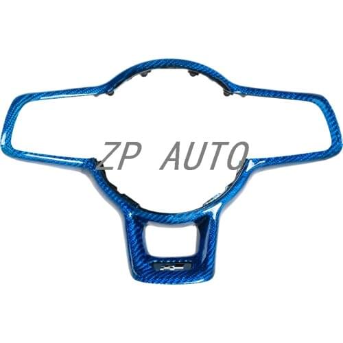 For VW Golf MK7/MK7.5 GTI/R Blue Carbon Fiber Trim Steering Wheel