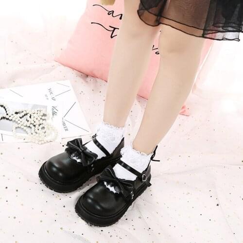 2019 Autumn New Harajuku College Style Lolita Mori girl Leather Shoes Bowknot Princess Kawaii Girl Women Shoes