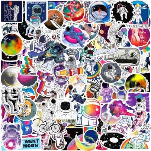 10/30/50/100PCS Cute Astronaut Galaxy Space Graffiti Stickers Aesthetic Skateboard Laptop Guitar Motorcycle Cool Sticker Kid Toy