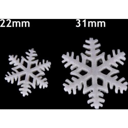10PCS Merry Christmas Ornaments Sale White Snow Flake Resin Flat Backs Craft Mini Xmas Decoration Supplies New Year Navidad