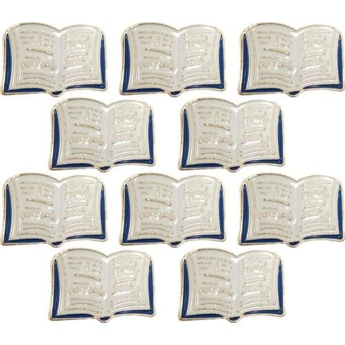 10Pcs Cartoon Book Enamel Pin Custom Vintage Shirt Brooches For Women Bag Clothes Lapel Pin Jewelry Badge Scarf Buckle