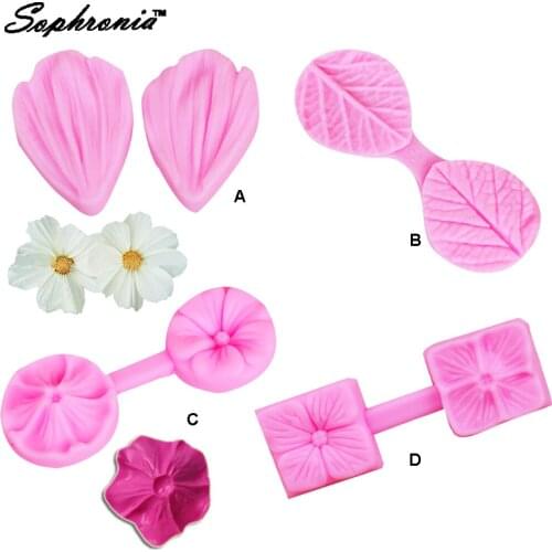 50pcs/set M-C067 50pcs Daisy Petal Flower Silicone Cake Mold Chocolate Cake Sugar Decorating Tools Baking Chocolate Mold