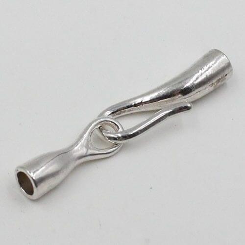 50sets/lot Antique Silver Fold Over Lobster Clasp For Necklace Chain DIY Jewelry Accessory Two Parts 51x10mm Hole:5mm K04152
