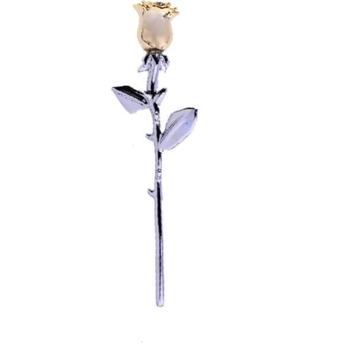 Blucome Fashion Simple Two-color Rose Flower Brooch Creative Ins Style Trendy Plant Brooch Personality Cute Accessory Corsage