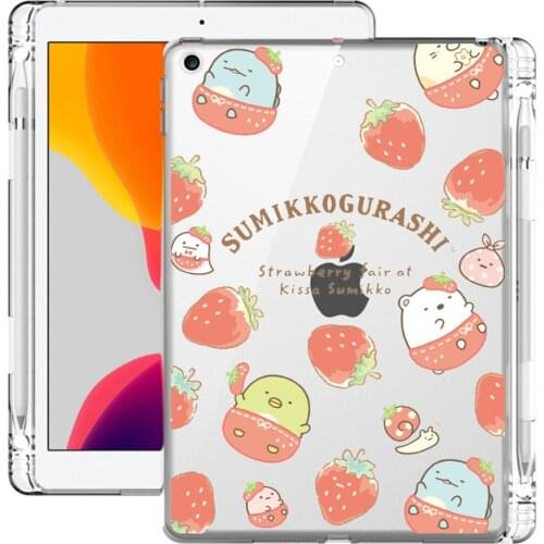 Cute Cartoon For Air 4 Pro 11 Case 2020 Clear Soft Cover With Pencil Holder Pro 12.9 Funda 6th 7th generation Mini 5 Air 1 2 3