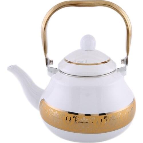 Enamel tea kettle chinese gas whistling teapot hot and cool stove kettle Coffee milk jug white black kettle water carafe