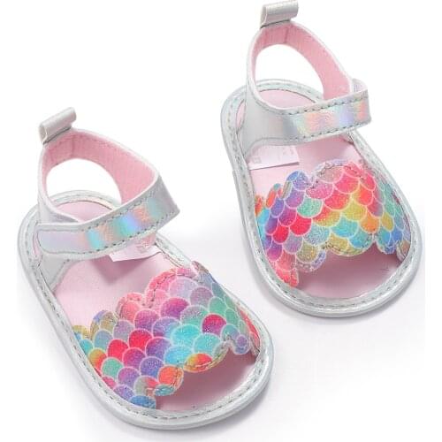 FOCUSNORM 0-9M Newborn Baby Girls Boys Summer Sandals Shoes Colorful Printed Flat Heel Soft Sole Shoes