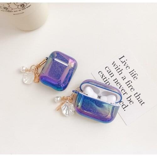 Water Drop Rainbow Earphone Protective Case For Apple Airpods 1 2 Pro With Keychain Headphone Cover For Airpods Charging Case