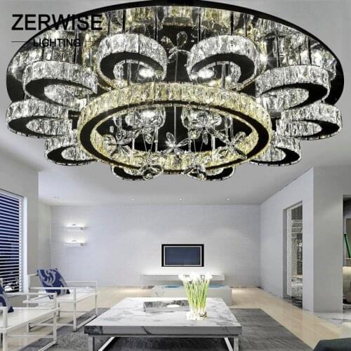 Modern Led Crystal Ceiling Chandelier Light Chrome Lamp For Kitchen Lustre Decorative Lighting Hanging Ceiling Fixture Luminaire