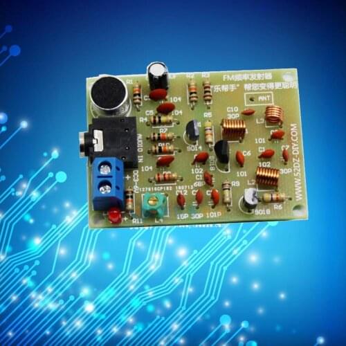 FM Stereo Radio Module With Microphone DIY Kit Adjustable 3V DC For Soldering 88-108MHz Transmitter Wireless Learning Pract M4M9