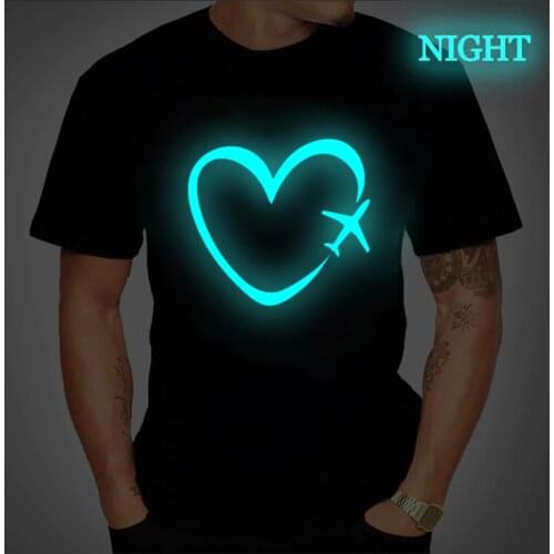 2020 New Summer Heartbeat Fashion Luminous Print Men T Shirt Novelty Funny Men Short Sleeve T-Shirt Man T Shirt Unisex Tees Top