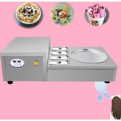 New Arrival Single Side Pan Instant Fried Ice Cream Roll Machine Electric Thai Fried Ice Machine 740W