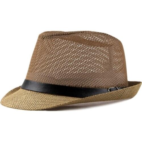 New Style Mens Straw Hats Fashion Women Summer Retro Bowler Caps Outdoor Breathable Jazz Sun Hat Solid Colors Travel Bucket Cap