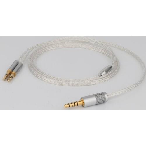 Preffair Hifi 8 Cores Silver Plated Headphone Earphone Cable For Denon AH-D600 D7100 Hifiman Sundara Ananda HE1000se HE6se He400