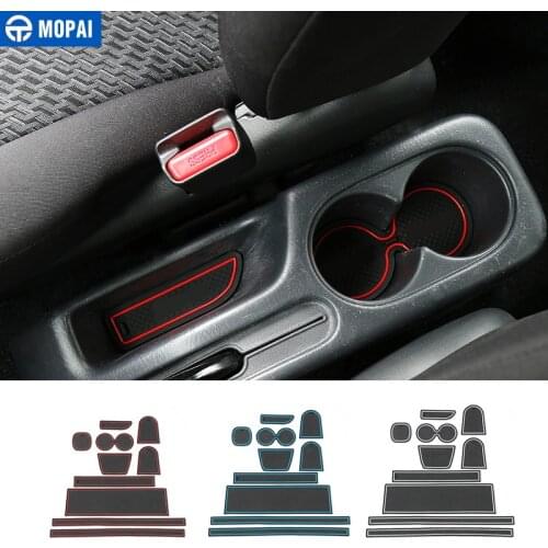 MOPAI Rubber Red White Car Interior Gate Slot Pad Mat Cup Mat Decoration for Suzuki Jimny 2015 Up Car Accessories Styling