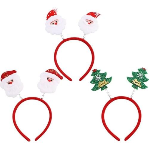 Christmas Headband Santa Elk Xmas Hair Band Clasp Headwear Head Hoop For Xmas Home Party Hairband Head Hoop Christmas Kid Gift