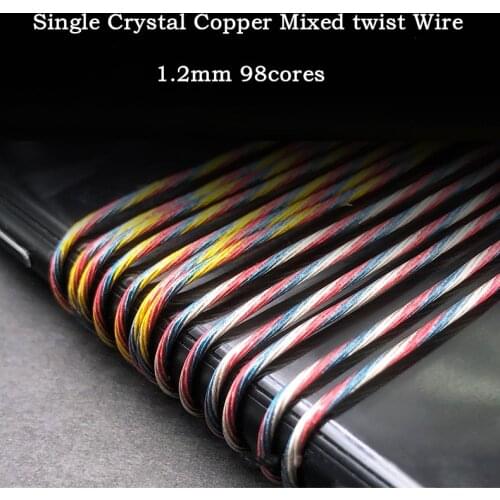 DIY Single Crystal Copper Earbuds upgrade wire cable Silver plated 1.2mm with 98cores Earphone Headphone Cable Line (1meter)