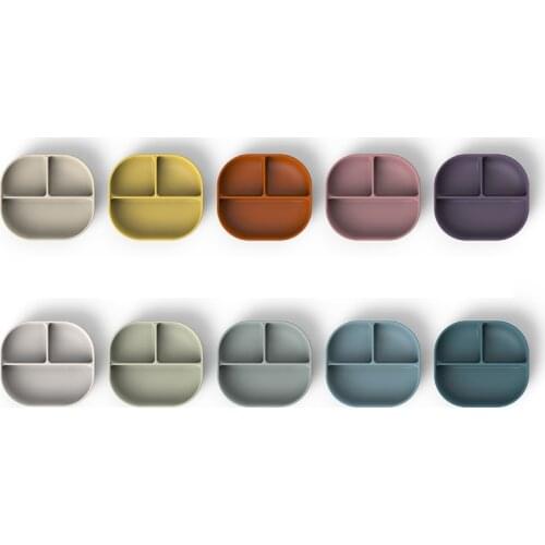 Silicone Suction Plate BPA Free Baby Feeding Set Tableware for Kids Nou-Slip Suction Bowl Baby Plates Food Grade Silicone