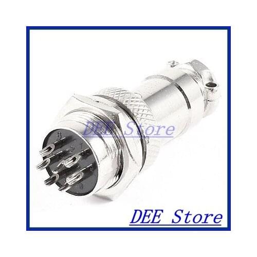 Panel Mount Universal Aviation Connector Plug 16mm Dia Thread GX16 7P