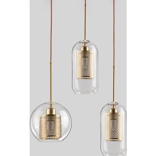 Vintage glass ball crystal chandelier ceiling luminaire suspendu bathroom fixture luzes de teto