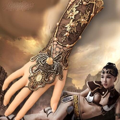Vintage Steampunk Glove Womens Wrist Equipment Victorian Girl Bracelet Bijoux Bracelet Jewelry Accessories Lace Hand Clothes