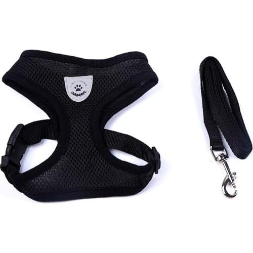 Breathable Mesh Small Dog Pet Harness and Leash Set Puppy Cat Vest Harness Collar For Chihuahua Pug Bulldog Cat arnes perro