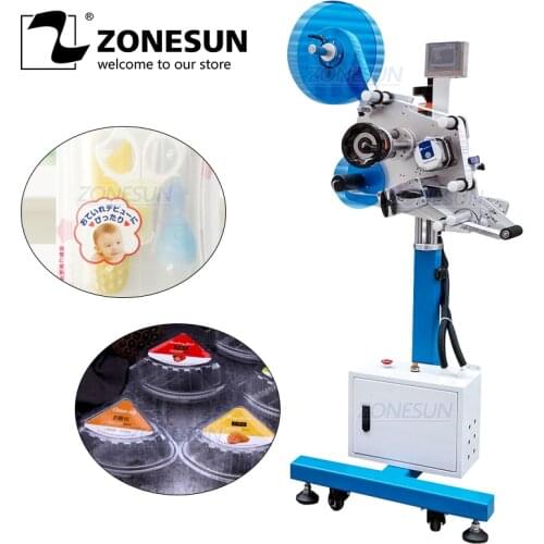 ZONESUN XL-T851 Automatic Sticker Packaging Labes Square Flat Surface Food Production Line Labeling Machine Label Applicator