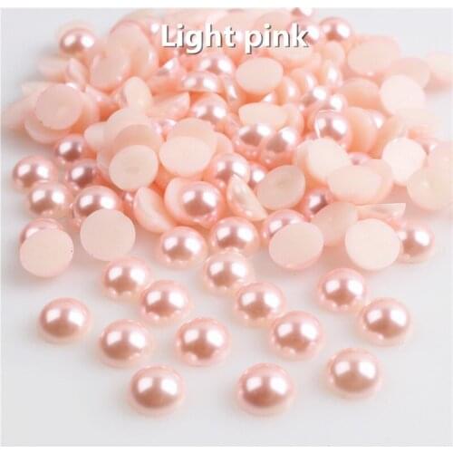 1.5-12mm Light pink half round flatback ABS pearl beads for diy scrapbooking,HR016