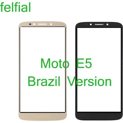 10Pcs/Lot Brazil Version For Motorola Moto E5 Front Outer Glass Lens For Moto E5 XT1944 Touch Screen LCD Panel Glass Replacement