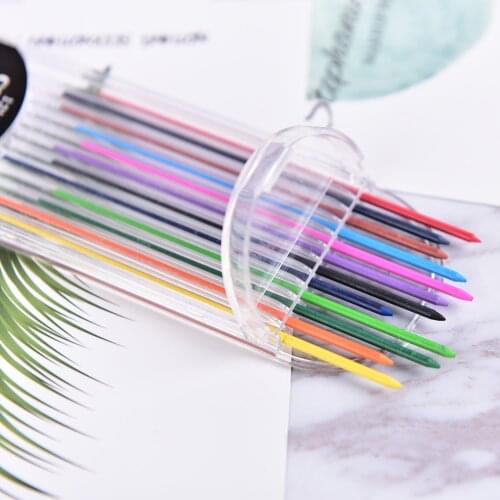 12pcs/box Color Lead Refill 12mm Drawing Colored 2.0 Mm Mechanical Pencil Red Pink Yellow Bule Orange Green Color