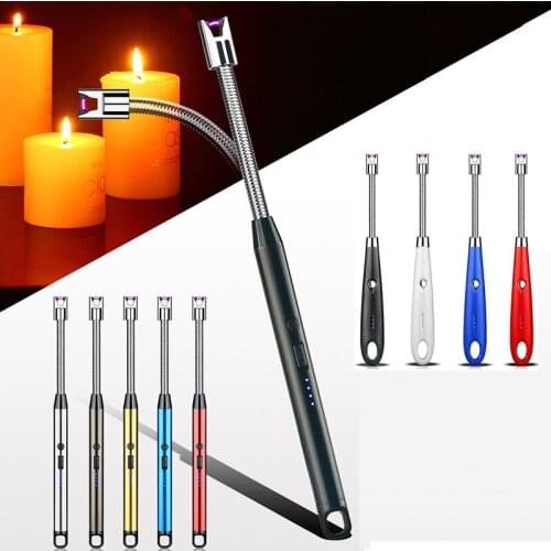 360 Degree USB Hose Ignition Rod Lighter Aluminum Tube USB Arc Pulse Ignition Gun Kitchen Electric Ignition Outdoor Barbecue