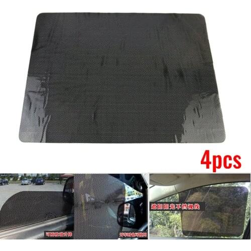 4 Pcs Car Window Sun Shade Cover Static Cling Screen Universal Reusable 16 1/2" x 15"