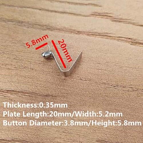 50PCS Small Single Hollow Button Pipe Snap Locking Caravan Steel Kayak Paddle Spring Clip,0.35mm Thickness* 20Length*5.8mm Hight