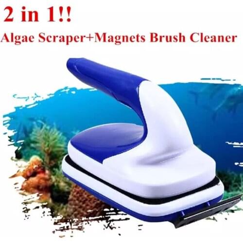 Aquarium Cleaner with Magnetic Brush Double-sided Window Cleaner Floating Fish Tank Algae Scraper for Flat Glass can CSV